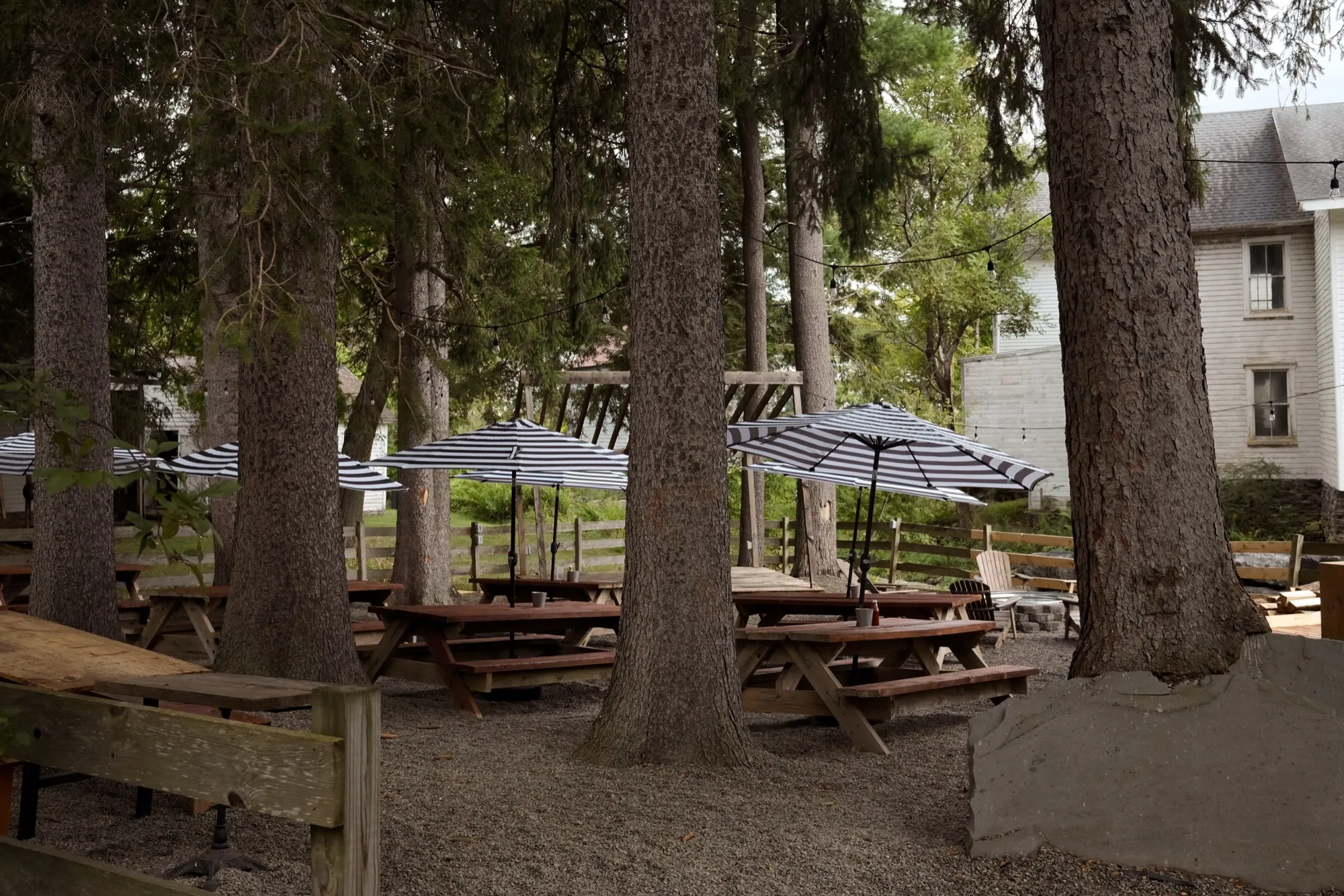 The open-air beer garden