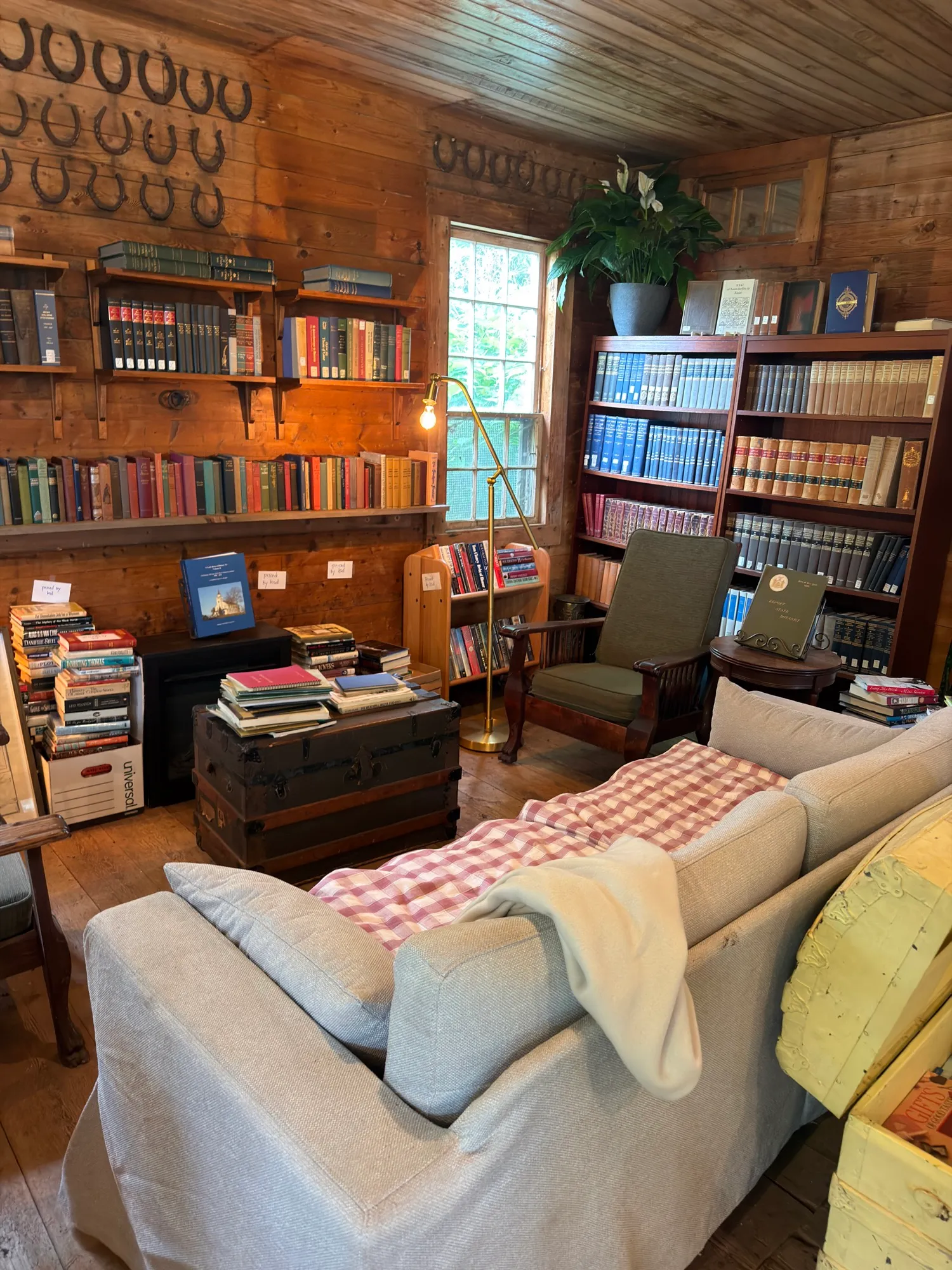 A cozy reading nook in the Hidden Bookshop