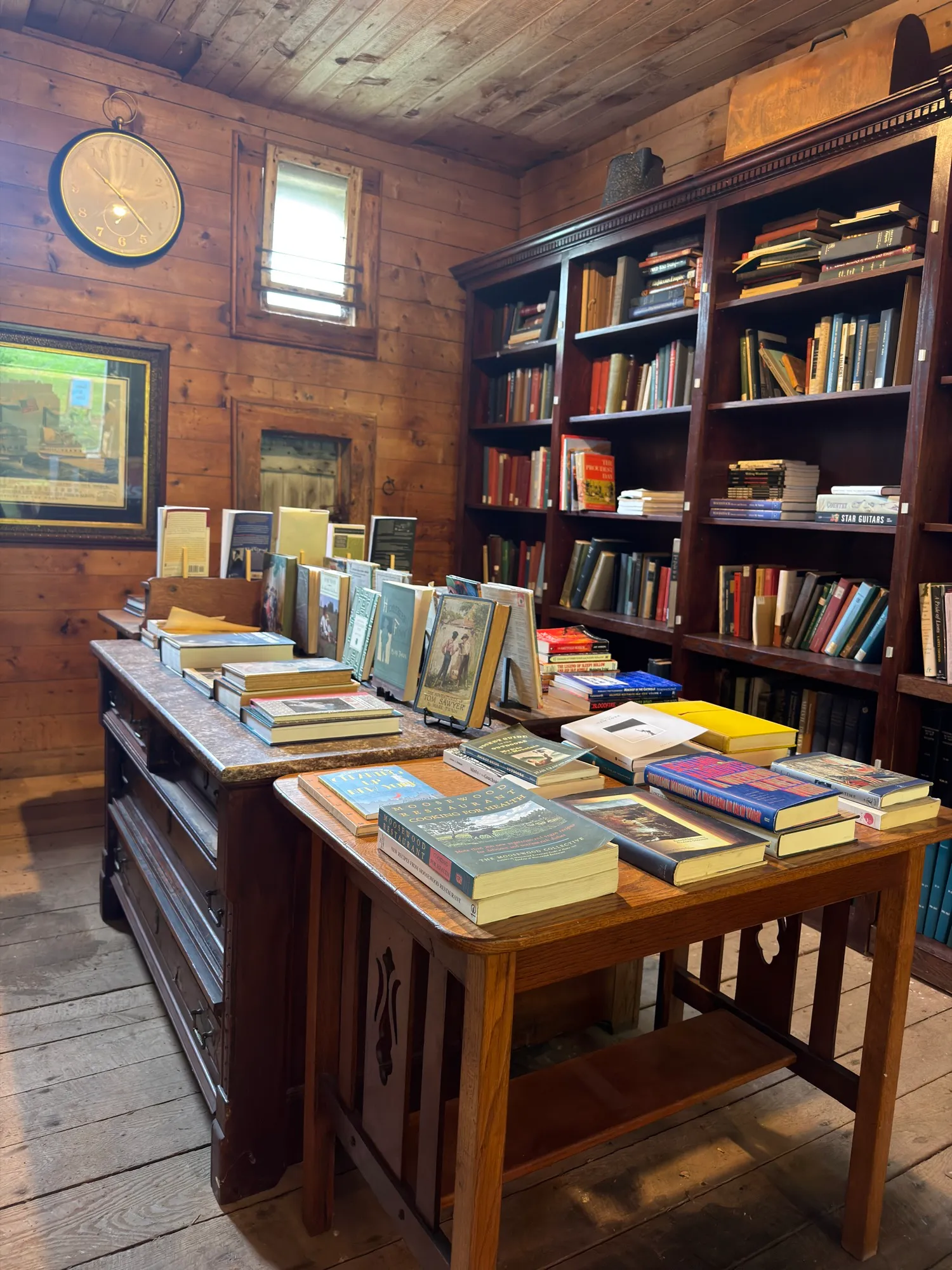 Books and antiques in the barn