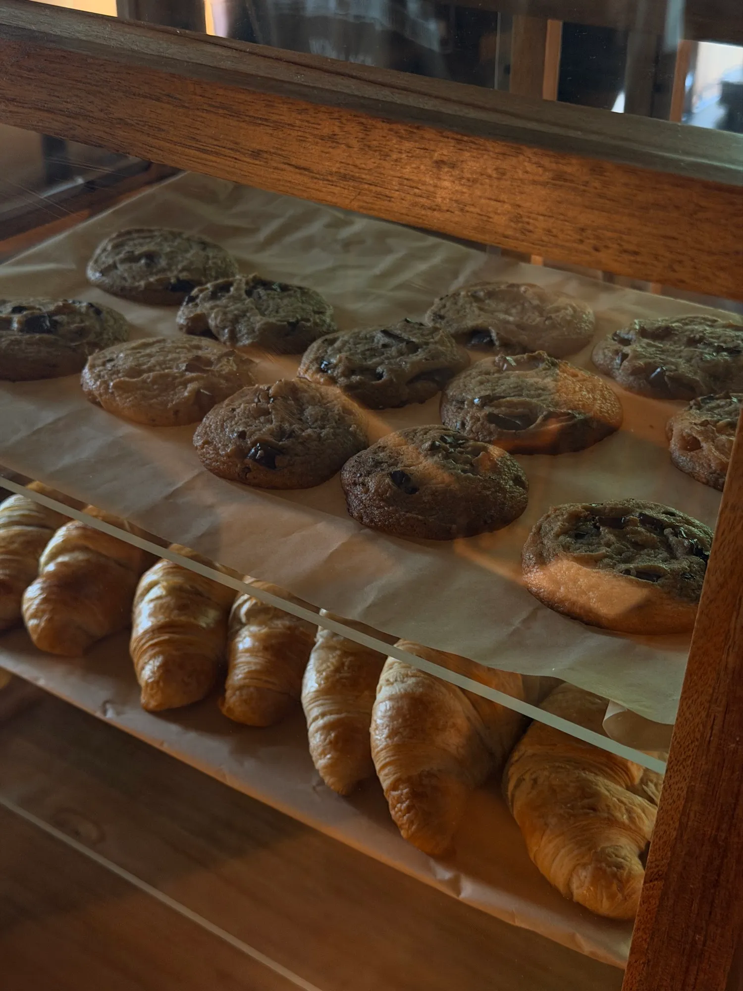Fresh croissants and cookies