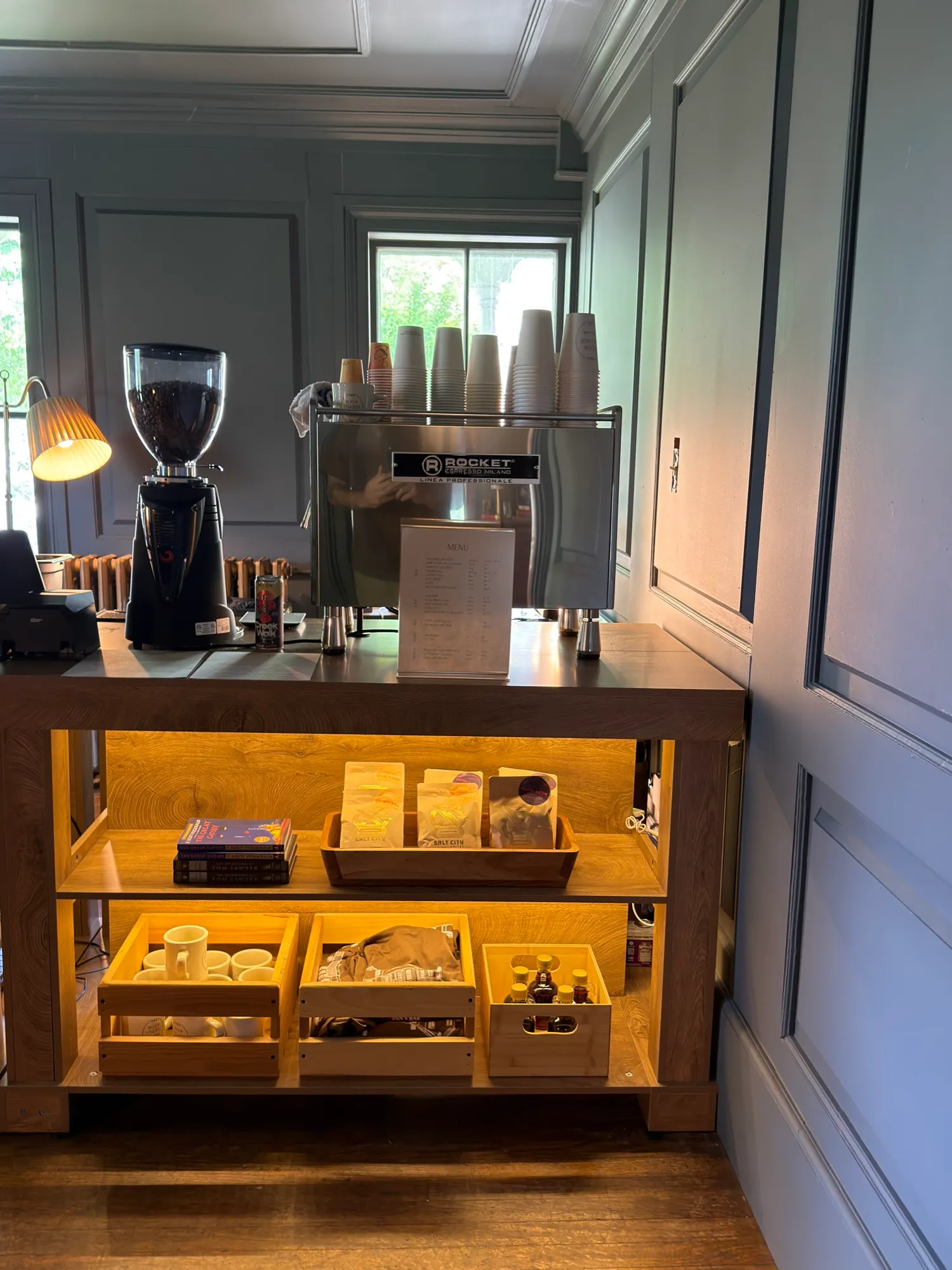 The espresso station at the coffee shop